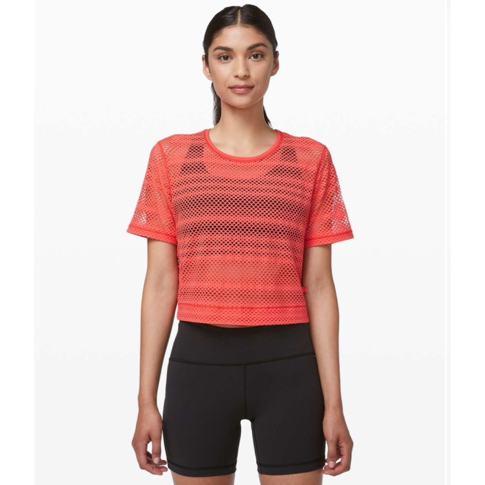 Lululemon Sweat Your Heart Out Short Sleeve Hot Sunset 8